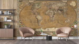 Maps and Flags Wall Murals