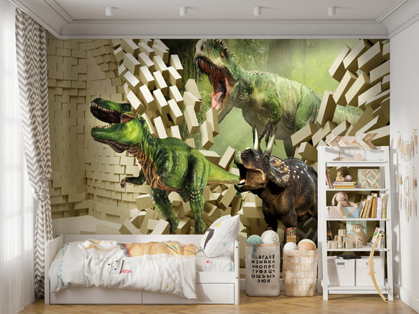 Childrens Wallpaper Murals for Bedroom | Dinosaurs Wallpaper for Boys