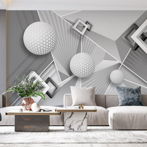  Stereoscopic Forms Wall Mural