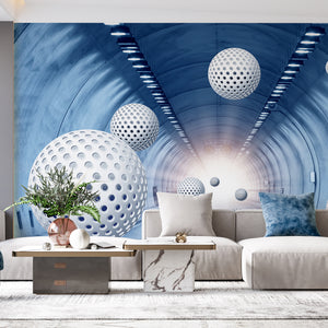  White Stereoscopic Balls Wallpaper