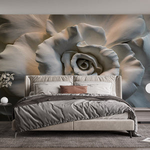  Grey Flower Relief Wallpaper