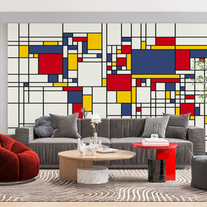Abstract Wallpaper Mural | Colorful Geometric Cubes Wallpaper