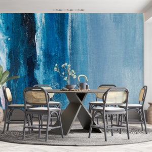 Abstract Wallpaper Mural | Blue Colors Wallpaper