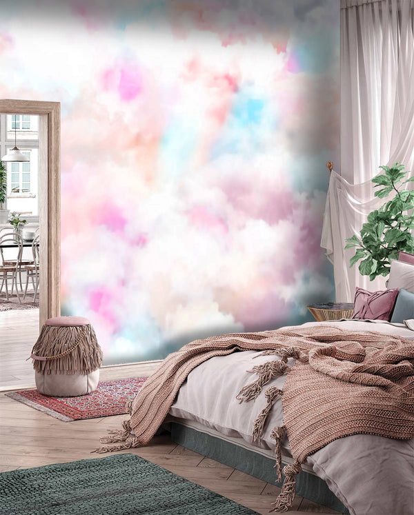 Abstract Wallpaper Mural | Colorful Clouds Wallpaper