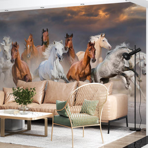  Horses in Dust Wallpaper