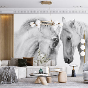  White Horses Wall Mural