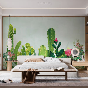 Watercolor Cactus Wallpaper Mural