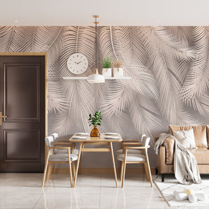 Soft Tropical Palm Leaves Wallpaper Mural