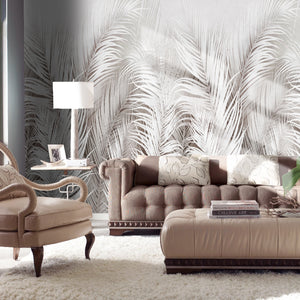 Soft Pink and Grey Feather Wallpaper