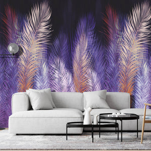 Colorful Pink and Purple Feather Wallpaper