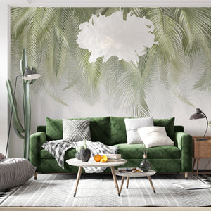 Tropical Palm Leaves Wallpaper Mural