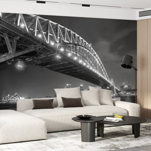 Black & White Wallpaper | Black & White Sydney Harbour Bridge Mural