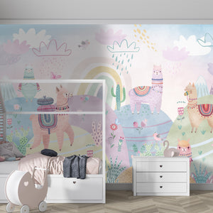 Childrens Wallpaper Murals for Bedroom | Cute Colorful Animals Wallpaper Mural