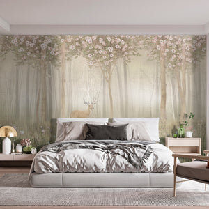 Floral Forest and Animal Wallpaper Mural