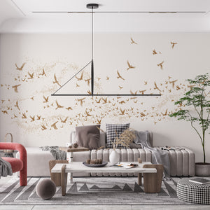Golden Birds Wallpaper Mural