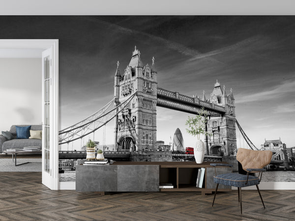 Black & White Wallpaper | Tower Bridge London Wall Mural 