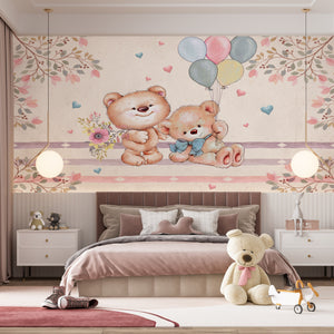 Childrens Wall Mural | Cute Bear Animals Wallpaper for Kids