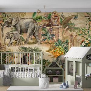 Childrens Wall Mural | Safari Animals Wallpaper Mural