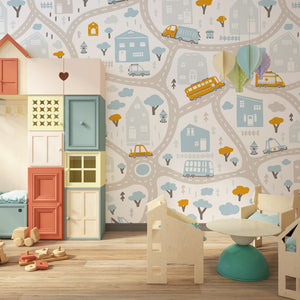 Nursery Room Mural | Vehicle Wallpaper for Boys