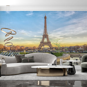 Country Wallpaper Murals - Eiffel Tower at sunset in Paris Wallpaper