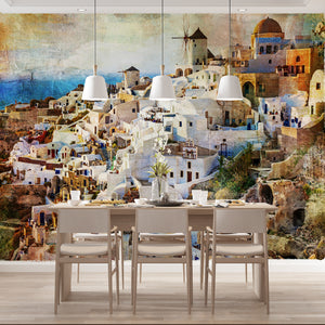 Country Theme Wallpaper -  Old Town Greece Wallpaper