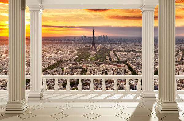 Country Theme Wallpaper, City Wallpaper, Non Woven, Evening Paris City Wallpaper, Tour Eiffel Wall Mural