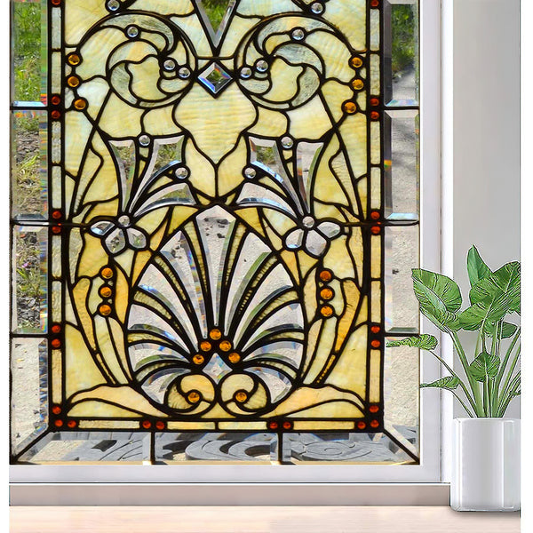 Privacy Window Film, Geometric & Abstract Stained Glass Window Privacy Film