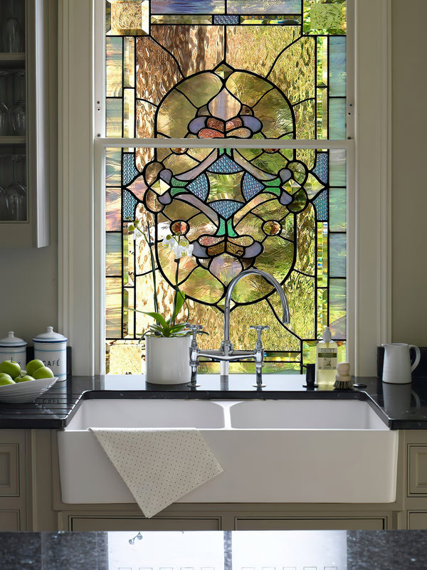 Sticker Window Privacy, Geometric Tiffany Style Stained Glass Window Privacy Film