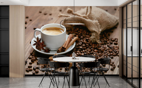 Murals Food | Mural Coffee | Coffee Cup Kitchen Wall Mural