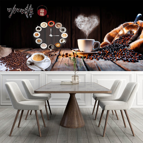 Wall Murals for Dining Room, Food & Drinks Wallpaper, Non Woven, Coffee Kitchen Wall Mural, Coffee BeansWallpaper