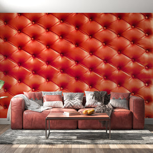 Textured Wall Murals | Red Leather Texture Imitation Wallpaper