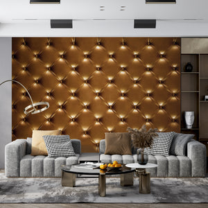 Texture Wallpaper | Dark Gold Leather Texture Imitation Wallpaper