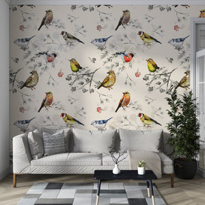 Birds on Branches Wallpaper Mural