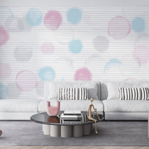 Abstract Wallpaper Mural | Colorful Bubbles Wallpaper