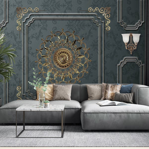 Texture Wallpaper | Classic Wall and Gold Ornaments Wallpaper