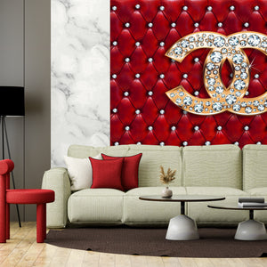 Texture Wallpaper for Walls | Chanel Logo with Diamonds Wallpaper