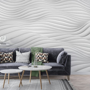 Texture Wallpaper for Walls | White Stone Waves  Wallpaper
