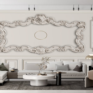 Texture Wallpaper | Ivory White Classic Ornaments Wallpaper