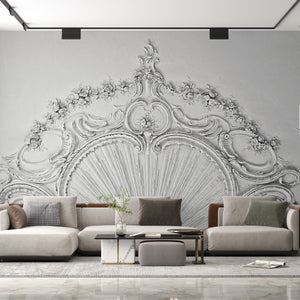 Wall Mural Texture | White Classic Ornament Wallpaper