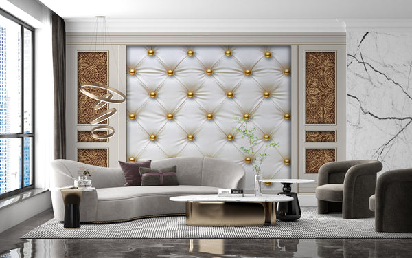 Texture Wallpaper, Non Woven, Classic Wall Ornament Wallpaper, Leather Imitation Wall Mural