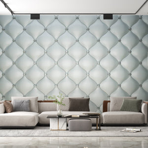 Interior Wall Paper Texture | Glossy Silver Leather Texture Imitation Wallpaper