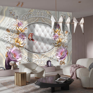 Wall Mural Fantasy | White & Pink Flowers Wall Mural