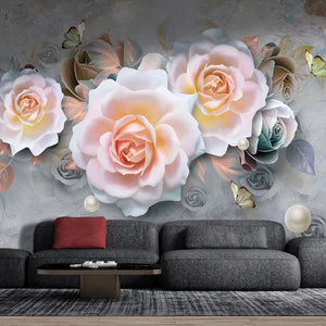 Wall Mural Fantasy | Large Rose Flowers Wall Mural