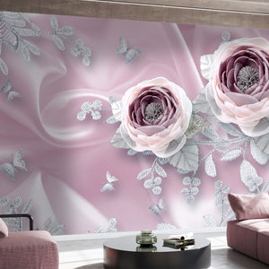 Wall Mural Fantasy | Pink Flower Brooch Wall Mural