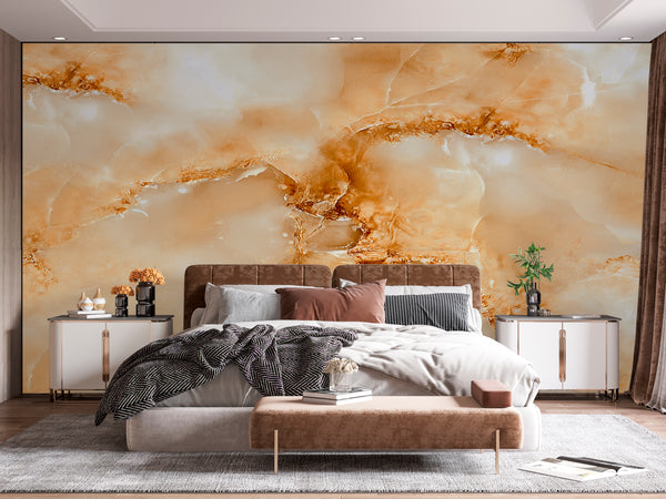  Modern Abstract Beige Marble Wall Mural