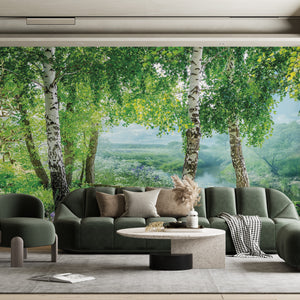  Landscape with Birches Wallpaper
