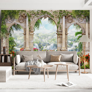 Fresco Wallpaper Mural | Waterfall Landscape Wallpaper