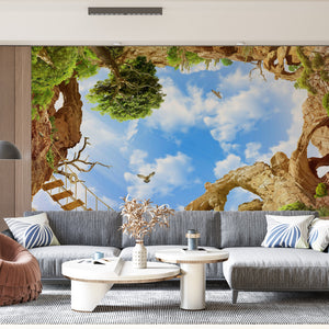 Fresco Wallpaper | Birds and Trees Wall Mural