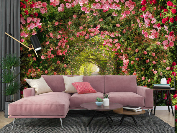 Fresco Mural | Rose Garden Wallpaper