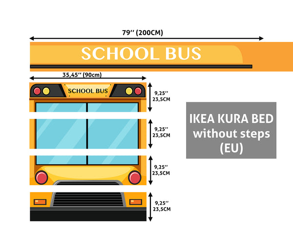 Buy Ikea Kura Bed Directions, School Bus Kura Bed Ikea Kura Bed Decal, Decal for Boys Yellow Bus, Ikea bunk bed sticker, Wrap kura bed, Peel & Stick Vinyl, Removable Decal
